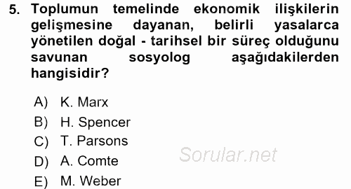 Endüstri Sosyolojisi 2015 - 2016 Dönem Sonu Sınavı 5.Soru