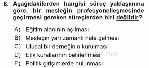 Endüstri Sosyolojisi 2015 - 2016 Dönem Sonu Sınavı 8.Soru