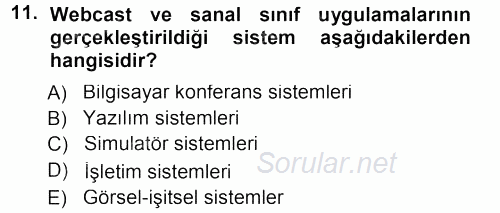 İşletmelerde Eğitim ve Geliştirme 2012 - 2013 Dönem Sonu Sınavı 11.Soru