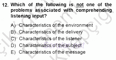 Okuma Ve Dinleme Öğretimi 2014 - 2015 Dönem Sonu Sınavı 12.Soru