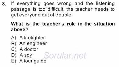 Okuma Ve Dinleme Öğretimi 2014 - 2015 Dönem Sonu Sınavı 3.Soru
