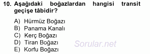 Uluslararası Hukuk 2 2012 - 2013 Ara Sınavı 10.Soru