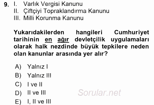 Endüstri Sosyolojisi 2017 - 2018 Dönem Sonu Sınavı 9.Soru