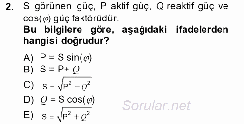 Elektromekanik Kumanda Sistemleri 2013 - 2014 Tek Ders Sınavı 2.Soru