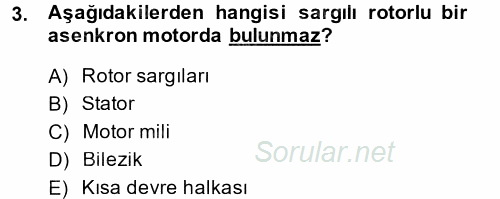 Elektromekanik Kumanda Sistemleri 2013 - 2014 Tek Ders Sınavı 3.Soru