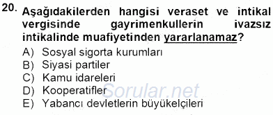 Gayrimenkullerde Vergilendirme 2012 - 2013 Ara Sınavı 20.Soru