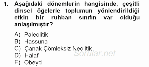 Eski Mezopotamya ve Mısır Tarihi 2012 - 2013 Dönem Sonu Sınavı 1.Soru