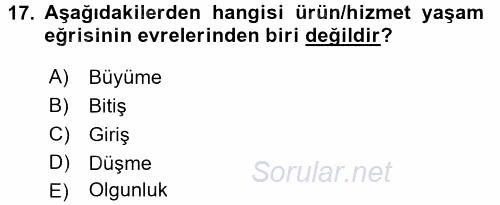Hizmet Tasarımı 2017 - 2018 Ara Sınavı 17.Soru