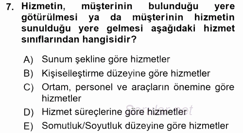 Hizmet Tasarımı 2017 - 2018 Ara Sınavı 7.Soru