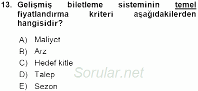 Spor Tesisi İşletmeciliği ve Saha Malzeme Bilgisi 2015 - 2016 Ara Sınavı 13.Soru