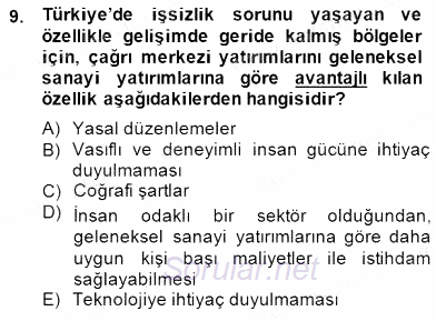 Çağrı Merkezi Yönetimi 1 2014 - 2015 Dönem Sonu Sınavı 9.Soru