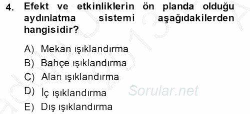 Ev Teknolojisi 2013 - 2014 Ara Sınavı 4.Soru