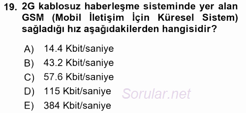 Radyo ve Televizyon Yayıncılığı 2017 - 2018 Dönem Sonu Sınavı 19.Soru