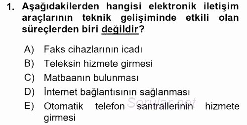 Medya ve Etik 2015 - 2016 Tek Ders Sınavı 1.Soru