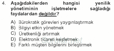 Yönetimde Güncel Yaklaşımlar 2012 - 2013 Tek Ders Sınavı 4.Soru