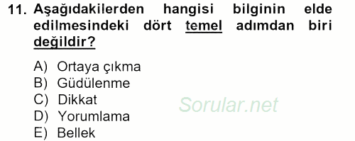 Tüketim Bilinci ve Bilinçli Tüketici 2012 - 2013 Ara Sınavı 11.Soru