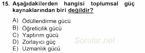 Tüketim Bilinci ve Bilinçli Tüketici 2012 - 2013 Ara Sınavı 15.Soru