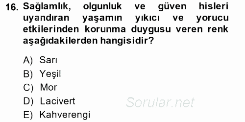 Giysi Seçimi 2014 - 2015 Ara Sınavı 16.Soru