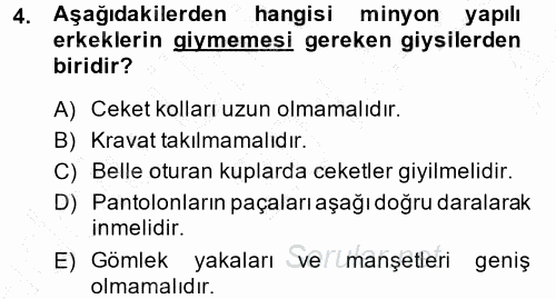 Giysi Seçimi 2014 - 2015 Ara Sınavı 4.Soru