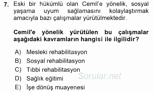 İş Sağlığı ve Güvenliği 2017 - 2018 Ara Sınavı 7.Soru