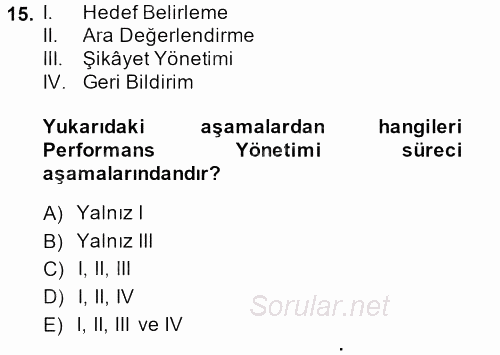 Çağrı Merkezi Yönetimi 2 2014 - 2015 Dönem Sonu Sınavı 15.Soru