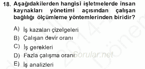 Çağrı Merkezi Yönetimi 2 2014 - 2015 Dönem Sonu Sınavı 18.Soru