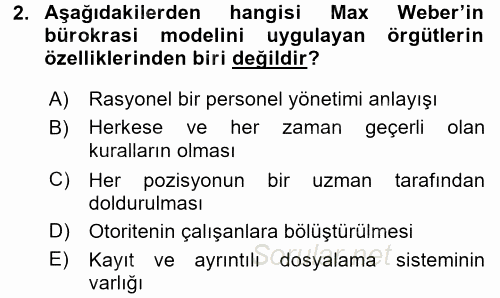 Organizasyonlarda Davranış 2015 - 2016 Ara Sınavı 2.Soru