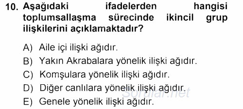 Mitoloji ve Din 2012 - 2013 Dönem Sonu Sınavı 10.Soru