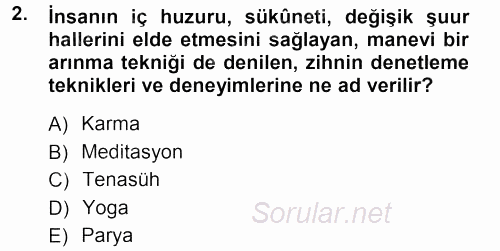 Mitoloji ve Din 2012 - 2013 Dönem Sonu Sınavı 2.Soru