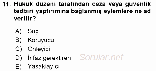 Sosyal Hizmet Kuruluşları 2017 - 2018 Dönem Sonu Sınavı 11.Soru