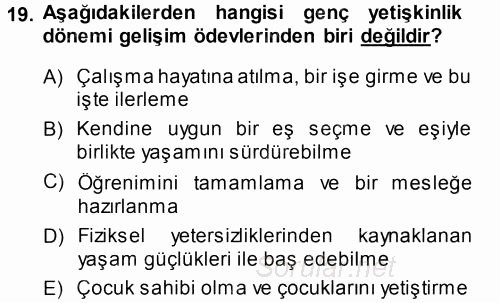 Anne Baba Eğitimi 2013 - 2014 Tek Ders Sınavı 19.Soru