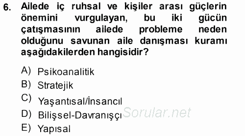 Anne Baba Eğitimi 2013 - 2014 Tek Ders Sınavı 6.Soru