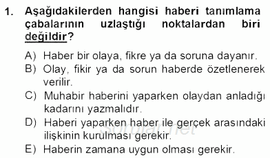 Haber Toplama Teknikleri 2012 - 2013 Dönem Sonu Sınavı 1.Soru