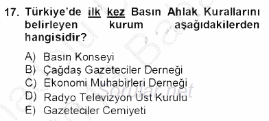 Haber Toplama Teknikleri 2012 - 2013 Dönem Sonu Sınavı 17.Soru