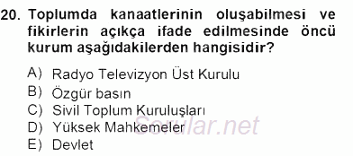 Haber Toplama Teknikleri 2012 - 2013 Dönem Sonu Sınavı 20.Soru