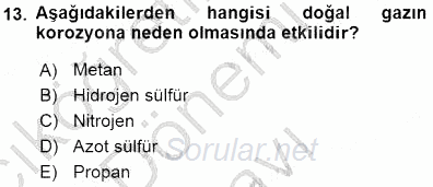 Geleneksel Enerji Kaynakları 2015 - 2016 Dönem Sonu Sınavı 13.Soru