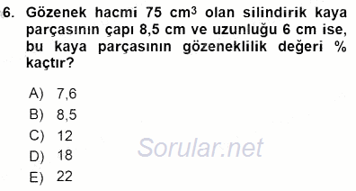 Geleneksel Enerji Kaynakları 2015 - 2016 Dönem Sonu Sınavı 6.Soru