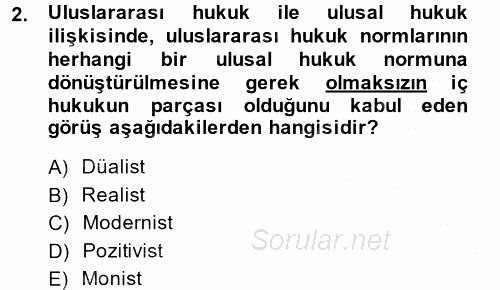 Avrupa Birliği 2013 - 2014 Dönem Sonu Sınavı 2.Soru