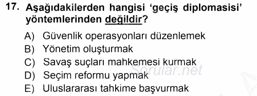 Diplomasi Tarihi 2012 - 2013 Dönem Sonu Sınavı 17.Soru