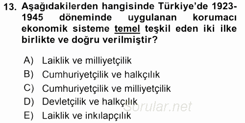 Diş Politika Analizi 2017 - 2018 3 Ders Sınavı 13.Soru