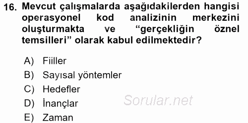 Diş Politika Analizi 2017 - 2018 3 Ders Sınavı 16.Soru