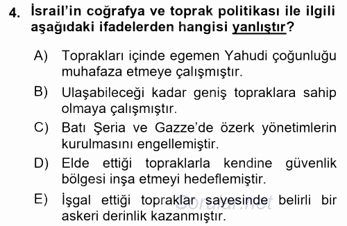 Diş Politika Analizi 2017 - 2018 3 Ders Sınavı 4.Soru