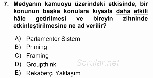 Diş Politika Analizi 2017 - 2018 3 Ders Sınavı 7.Soru