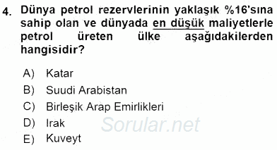 Orta Doğuda Siyaset 2015 - 2016 Tek Ders Sınavı 4.Soru