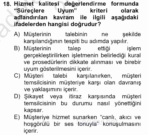 Çağrı Merkezi Yönetimi 2 2013 - 2014 Ara Sınavı 18.Soru