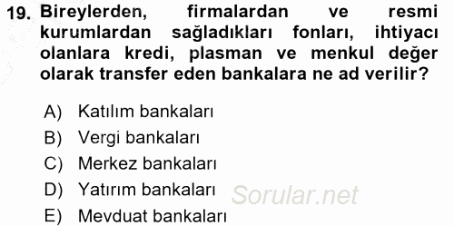 Türkiye Ekonomisi 2016 - 2017 3 Ders Sınavı 19.Soru