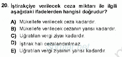 Vergi Ceza Hukuku 2013 - 2014 Ara Sınavı 20.Soru