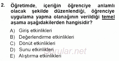 Okulöncesinde Öğretim Teknolojileri Ve Materyal Tasarımı 2012 - 2013 Dönem Sonu Sınavı 2.Soru