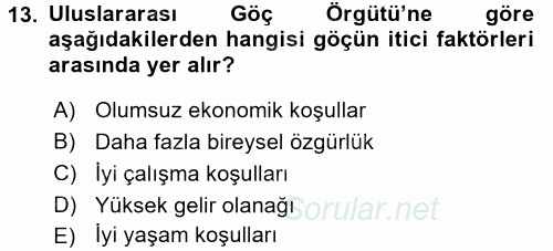 Sosyal Politika 2 2015 - 2016 Ara Sınavı 13.Soru