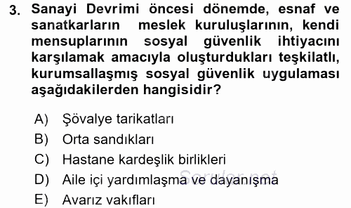 Sosyal Politika 2 2015 - 2016 Ara Sınavı 3.Soru